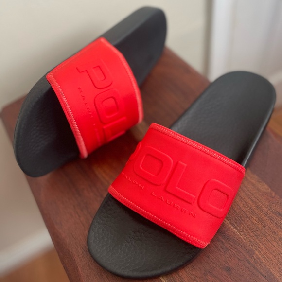 Polo Ralph Lauren Men's Logo Neoprene Slide US Men's Size 11Red NEW! - Picture 2 of 5